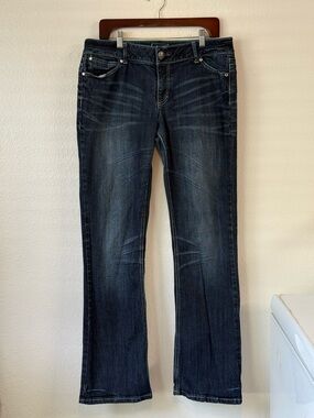 VTG Wrangler Dark Women's Bootcut Jeans SZ 13/14x34 Western Cowgirl Embellished